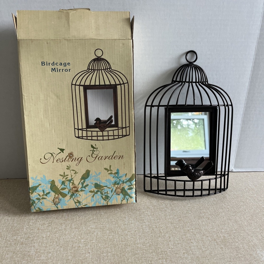Cracker Barrel Birdcage Mirror Nesting Garden Decor Discontinued